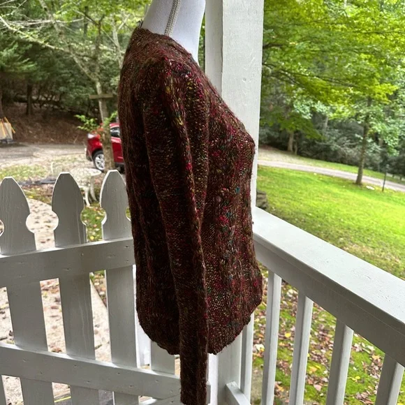 Talbots Variegated Wool Blend Cable Knit Cardigan S FREE SHIP - Picture 2 of 5